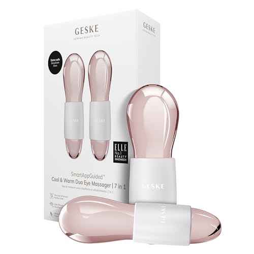 GESKE SmartAppGuided¢â Cool & Warm Duo Eye Massager | 7 in 1 | Time-saving Dual Massager | For Eyes & Face | Battery-free Cooling & Warming | Firms, Relaxes & De-Puffs Skin