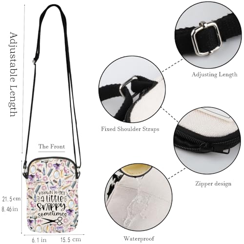WCGXKO Cosmetologist Gift Organizer Hair Stylist Zipper Crossbody Bag Hairdresser Gifts For Women Hairstylist Messenger Bag