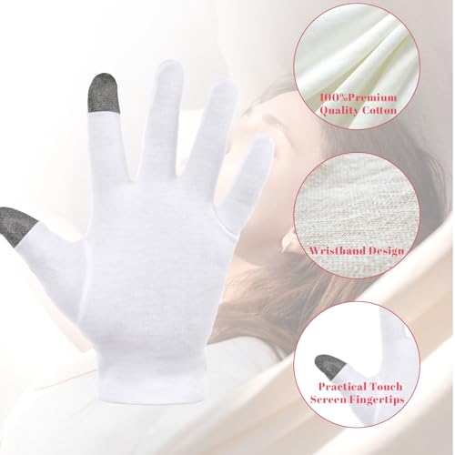 Cotton Moisturizing Socks & Gloves Set for Dry Feet and Hands (4 Pairs)
