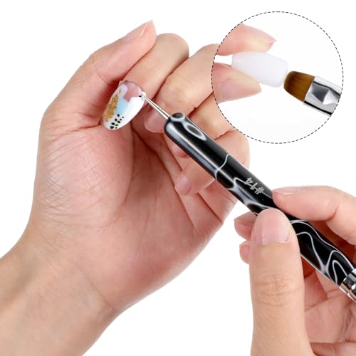 Professional 4-Piece Nail Art Brush Set with Dotting & French Tips, Manicure Tools