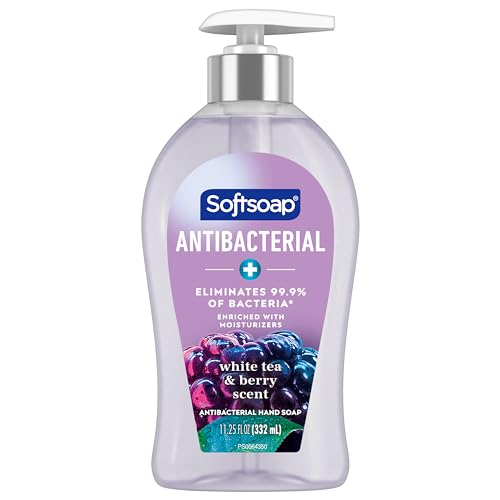 Softsoap Antibacterial Liquid Hand Soap, White Tea & Berry Scent Hand Soap, 11.25 Ounce, 6 Pack