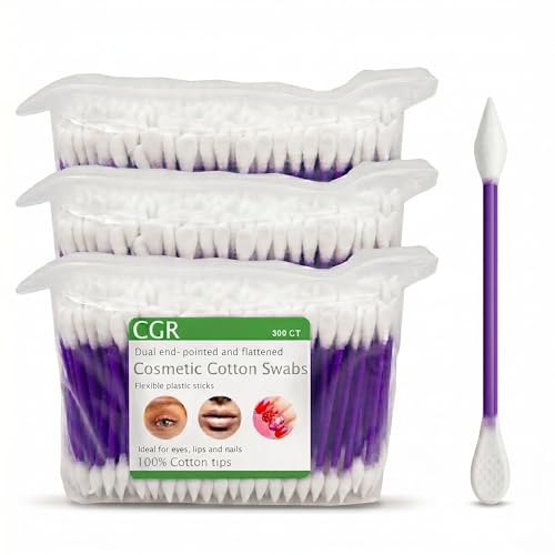 CGR 900pcs Makeup Cotton Swabs Dual-Tip Pointed & Flat