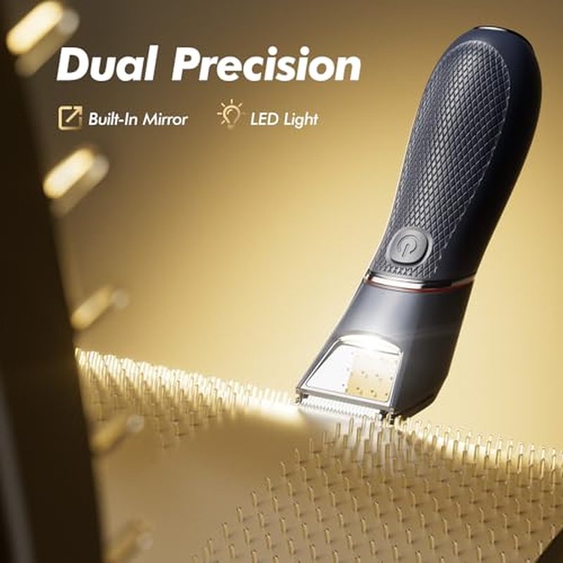 Advanced Body Hair Trimmer for Men with LED & Mirror - IPX7 Waterproof