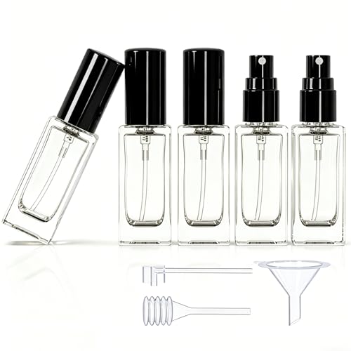 5-Pack 5ml Glass Travel Perfume Bottles with Funnel & Dropper