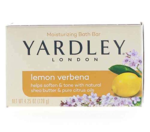 Yardley London Lemon Verbena with Shea Butter & Pure Citrus Oil Moisturizing Bar 4.25 ozr (Pack of 6)