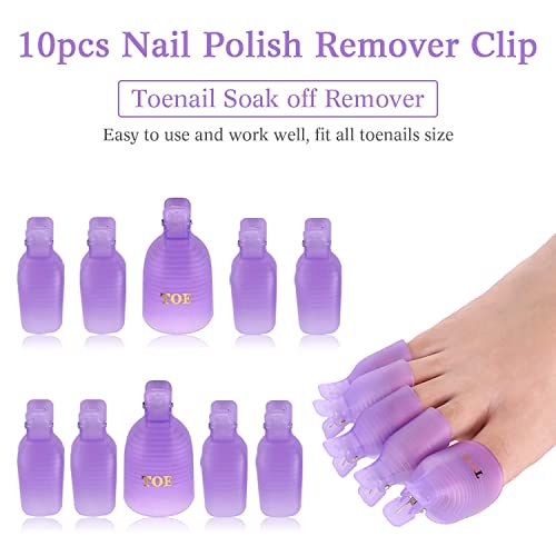 Makartt Gel Nail Polish Remover Clips Kit, Nail Polish Holder Hand Rest, 20 Pcs Resuable Finger and Toenail Acrylic Nail Polish Remover Wraps, Nail Polish Stand with Gel Holders and Multi Angle Rest