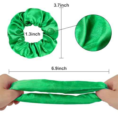 16 Pcs Satin Green Scrunchies Bridesmaid Proposal Gifts Hair Ties Scrunchies for Women Girls Bachelorette Party Favors (green)