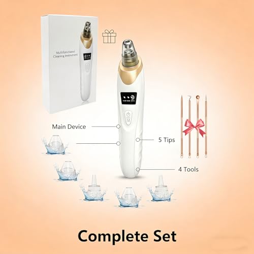 Echtur Electric Blackhead Remover with 5 Suction Heads