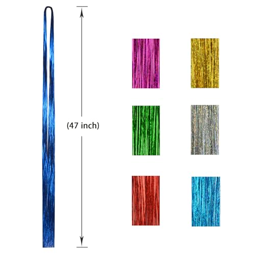 Colorful Hair Tinsel 47 Inch 12 Colors Fairy Extensions Kit