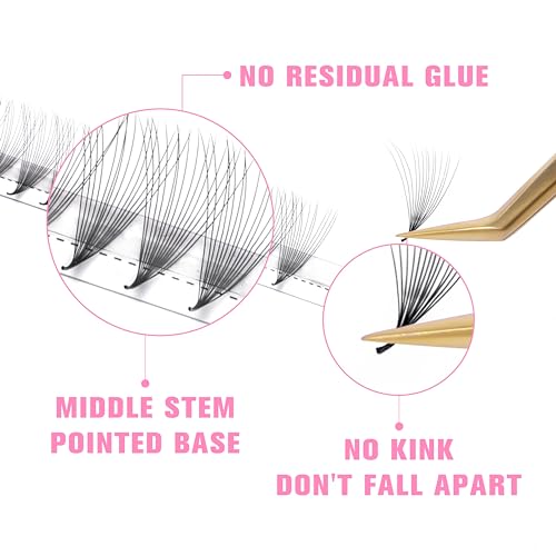 VEYES INC 7D Premade Fan Lash Extensions 0.07mm D Curl 9-16mm