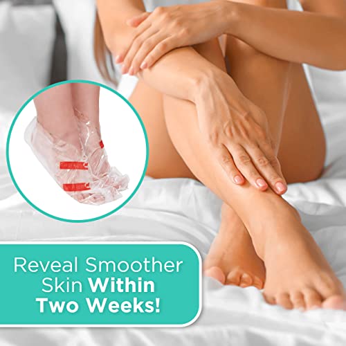 DERMORA Foot Peel Mask - 4 Pack of Regular Size Skin Exfoliating Foot Masks for Dry, Cracked Feet, Callus, Dead Skin Remover for Baby Soft Feet, Original Scent
