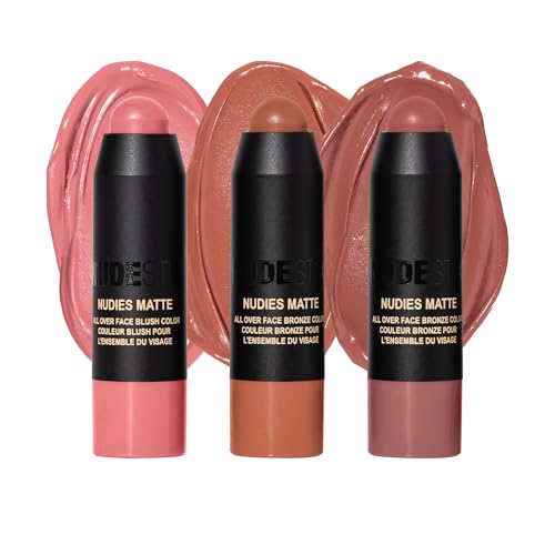 Nudestix Sunkissed Blush & Bronze 3-Piece Mini Kit ? Matte Cream Makeup Sticks for Cheeks, Eyes & Lips | Includes Sunkissed Shade, Travel-Friendly & Vegan | Limited Edition Glow Set