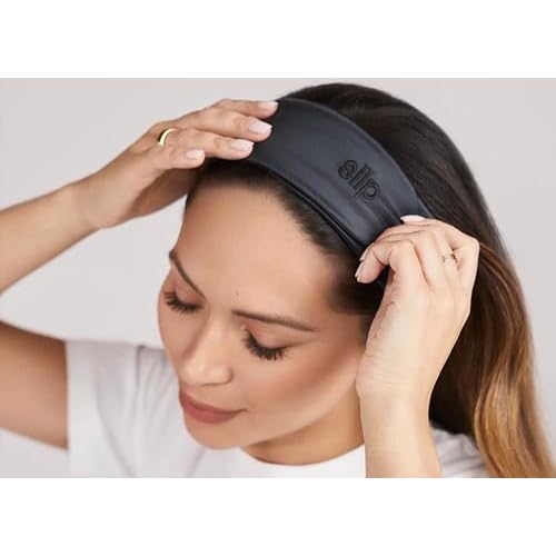 SLIP Glam Band Black ? Ultra-Smooth Hair Tie for Gentle Hold, Prevents Creases & Breakage, Ideal for Sleep, Workouts & Everyday Styling, Durable & Luxurious Hair Accessory
