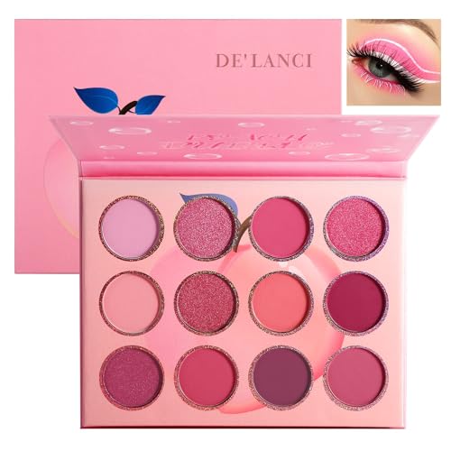 Pink Eyeshadow Palette - 12 Colors Matte & Shimmer