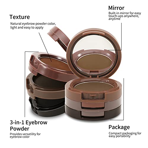 Boobeen 3-Color Eyebrow Powder Palette - Waterproof Brow Definer