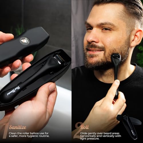 Beard Derma Roller Microneedle for Men – Thicker Fuller Looking Facial Hair