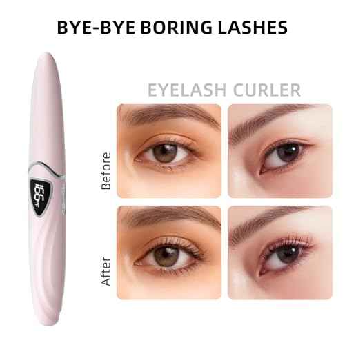 Heated Eyelash Curler, S600 Heated Lash Curler, Accurate Temperature Control Electric Eyelash Curler Heated - Intelligent Power Off, Natural Long Lasting Makeup - Primrose Pink/Silver