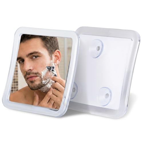 Fogless Shower Mirror with Triple Suction Cups - 5.3" Anti-Fog Shave Mirror