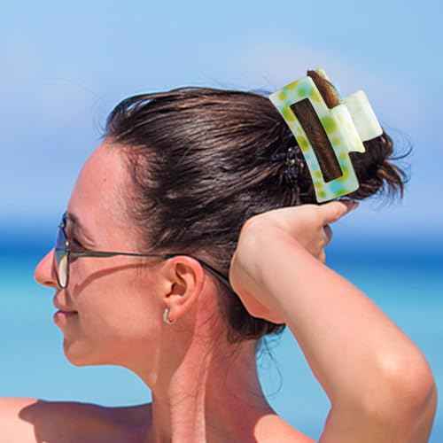 Hair Accessories gift,9PCS Summer Beach claw clips, Hawaiian Flower Hair Clips Non Slip for Thick Thin Hair,colorful hair clips set for girls women