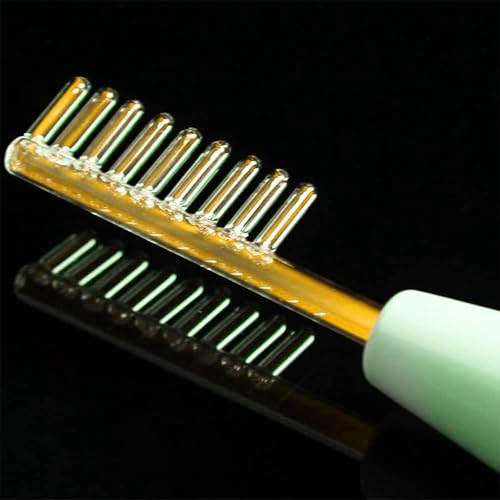 Electrode Wand Glass Tube Orange Colour Handheld Spare Parts for Hi Frequency Instrument Elitzia ETJX006AS (Clear Comb)