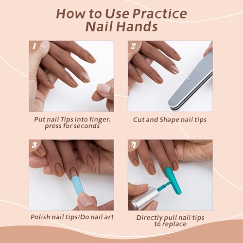 Practice Hand for Acrylic Nails,Professional Mannequin Training Hand with Flexible Fingers for Acrylic Nails,Gel Polish & Nail Art,Complete Practice Kit for Manicure Beginners??
