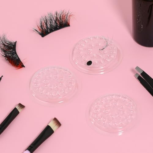 Lash Trays, Lash Trays for Extensions 100Pcs Lash Glue Holder, Disposable Plastic False Eyelashes Holders Plastic Eyelash Pads for Extensions Eyelashes Glue Pallet Pad(Transparent)