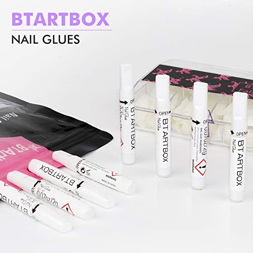 BTArtbox Strong Nail Glue for Press-On Nails, 8 Pack, 0.07 oz Each