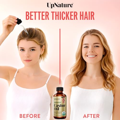 UpNature Organic Castor Oil for Eyelash & Eyebrow Growth, 2oz