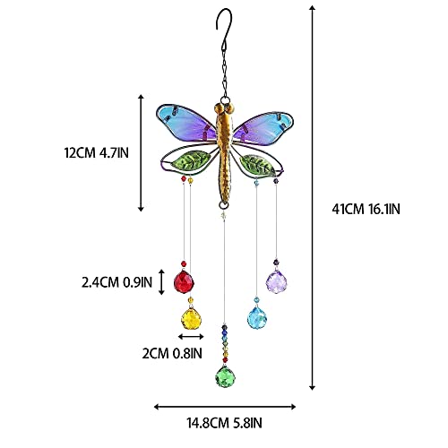 Dragonfly Glass Perfume Bottle and Hanging Crystal Suncatcher Pendant3