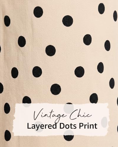 Grapent High-Waisted Wide Leg Polka Dot Denim Jeans for Women
