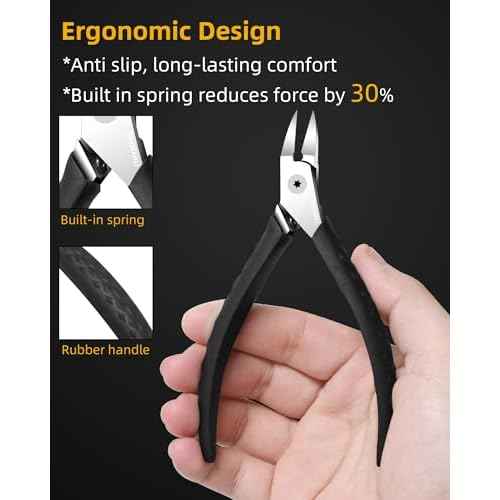 Ingrown Toenail Clippers, Slanted Straight Blade Toe Nail Clippers for Ingrown Nails or Fingernail, Stainless Steel Nail Scissors Cutter, Angled Nail Nippers for Seniors, Men, Women