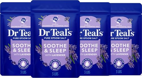 Epsom Salt Soak with Lavender for Relaxation - 3 lb Pack of 4