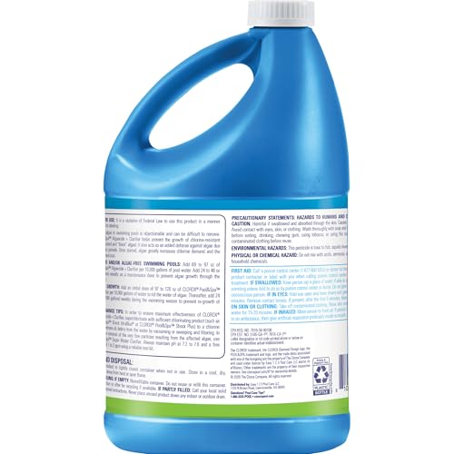 Clorox Pool&Spa Algaecide and Clarifier, 128 Fl Oz – Prevents Algae
