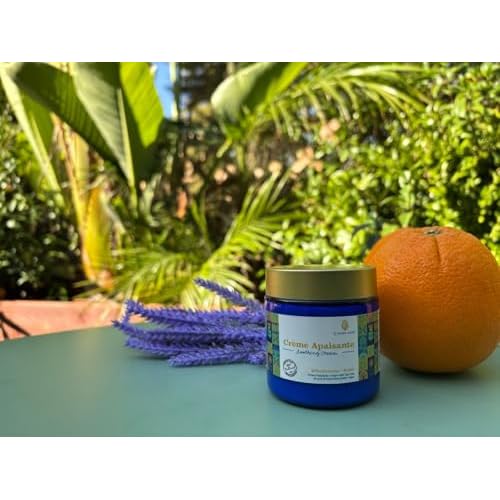 ? Cr?me Apaisante- Molluscum Support Cream | 100% Natural Soothing Comfort Cream Molluscum - Premium | Gotu Kola, Tea Tree, Arnica, Shea Butter | for Kids & Adults | 4oz Blue Glass Jar.
