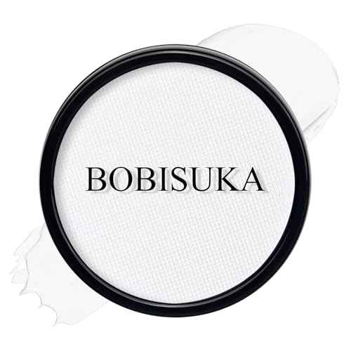 BOBISUKA Clown White Face Body Paint, Water-Based Face Painting Kit & Body Paints, Kids Adults Facepaint for Halloween Goth Skeleton Mime Ghost SFX Makeup, Costume Cosplay Party Art Theater & Stage