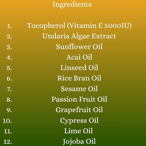 100% Vegan Body Oil for Women- Undaria Algae Extract Moisturizing Glow for Dry Skin, Radiant Tone & Soft Smooth Skin ? Organic, Vegan Lightweight Fast Absorbing Body Oil-6.76 oz