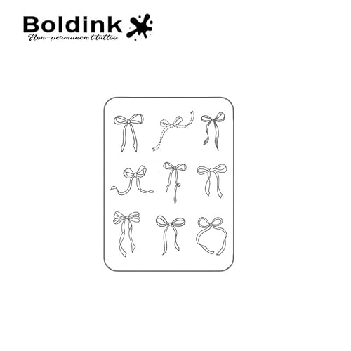 Semi-permanent Tattoos,Realistic Fake Tattoos,Last 7-15 Days,Waterproof Non-reflective Temporary Tattoo Stickers,Cruelty-free,Uniquely Designed Exquisite Packaging(Bowknot)
