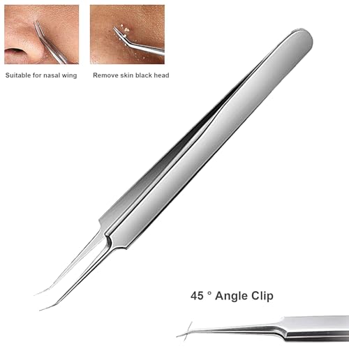 Blackhead Tweezers Set - 3 Pimple Extractor Tools Kit for Acne Blackheads - Variation of THIS listing 1 Pack of 3