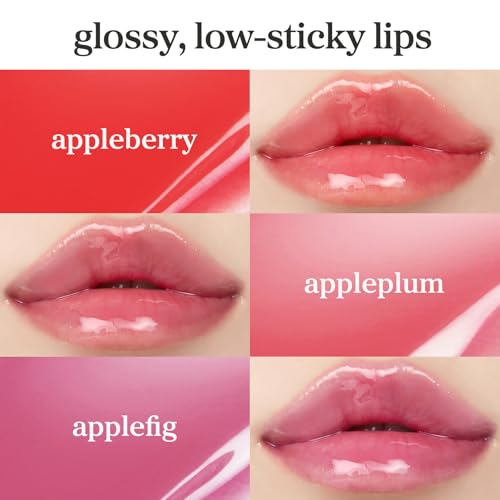 NOONI Korean Lip Oil Set - Appleberry, Appleplum & Applefig Tinted Gloss Trio