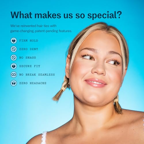 Gimme Beauty No Snag Braid Ends - Seamless Nylon & Spandex Hair Ties for Braids - No-Snag Gentle Hold Design - Zero-Dent, Daily Hair Accessories - 25 Pack, Blonde