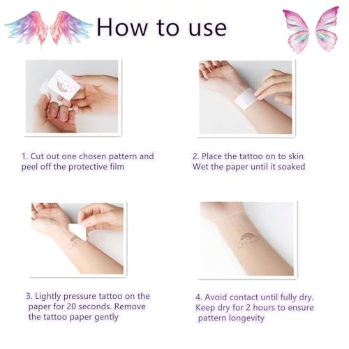 20 Glitter Butterfly Temporary Tattoos - Waterproof Face & Body
