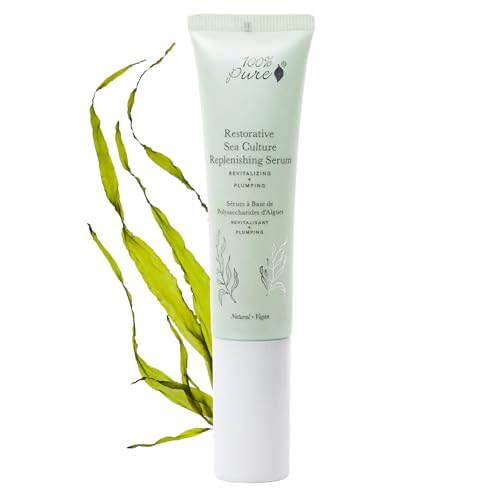 100% PURE Restorative Sea Culture Replenishing Serum, Anti-Aging Hyaluronic Acid for Face, Hydrating Serum for Everyday Use - 1 Fl Oz