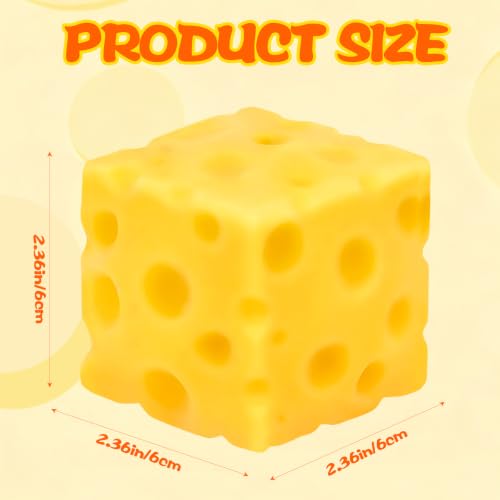 FOIMAS 2pcs Cheese Squishy Toy - Stress Relief Fidget Cube