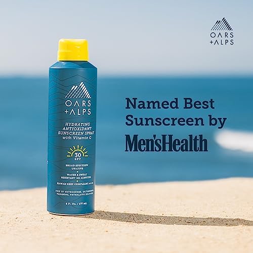 Oars + Alps SPF 30 Face & Body Broad Spectrum Sunscreen Spray | Fast-Absorbing, Lightweight, Non-Greasy, Hawaii Reef Act 104 Compliant, Water-Resistant, Octinoxate + Oxybenzone Free, 6 Oz, 1 Pack