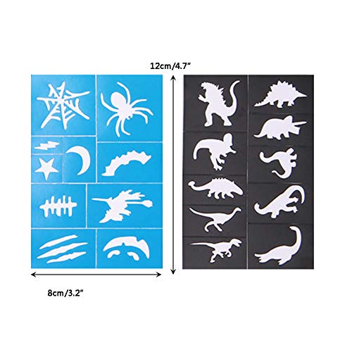 Reusable Face Paint Stencils Kit - 20 Pcs Tattoo Stencils