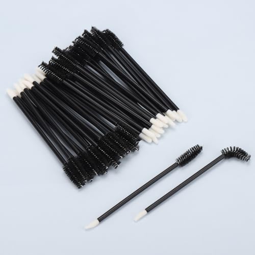300 Disposable Dual Ended Mascara Wands & Lip Brushes - Black