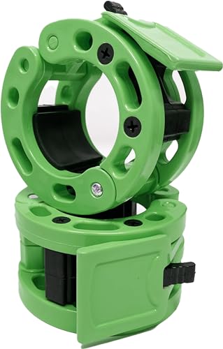 Clout Fitness Quick Release Pair of Locking 2" Olympic Size Barbell Clamp Collar Great for Pro Training (Green)