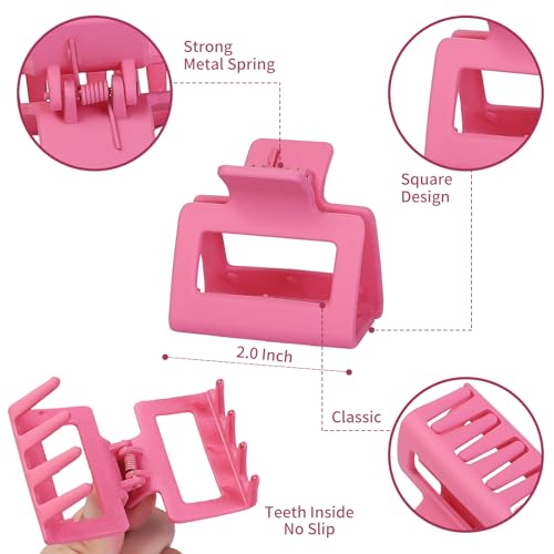 2 Inch Hair Claw Clips 12 Pack Colorful Matte Acrylic