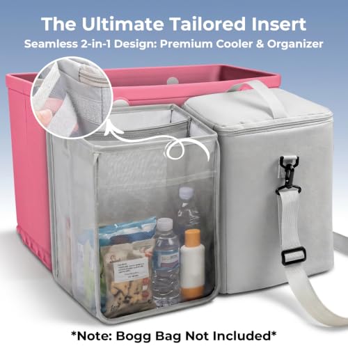 ZYTONGMAO Gray Bogg Bag Cooler Insert & Mesh Organizer 2-in-1 for Beach & Travel