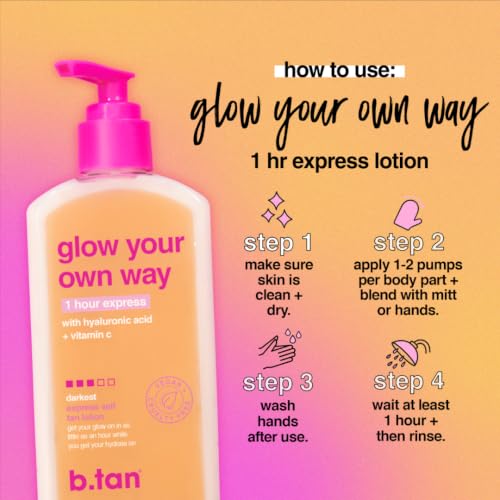 B.Tan Dark Self Tanning Lotion - 1 Hour Express Sunless Tanner